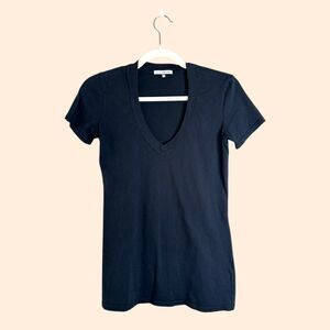 James Perse Black V-Neck Tee